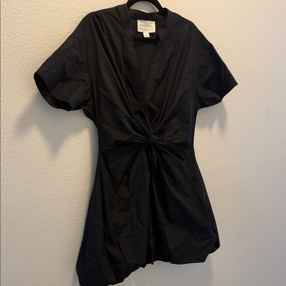 Anthropologie Tops - Anthropologie Black Button Down Shirt with Knot Detail